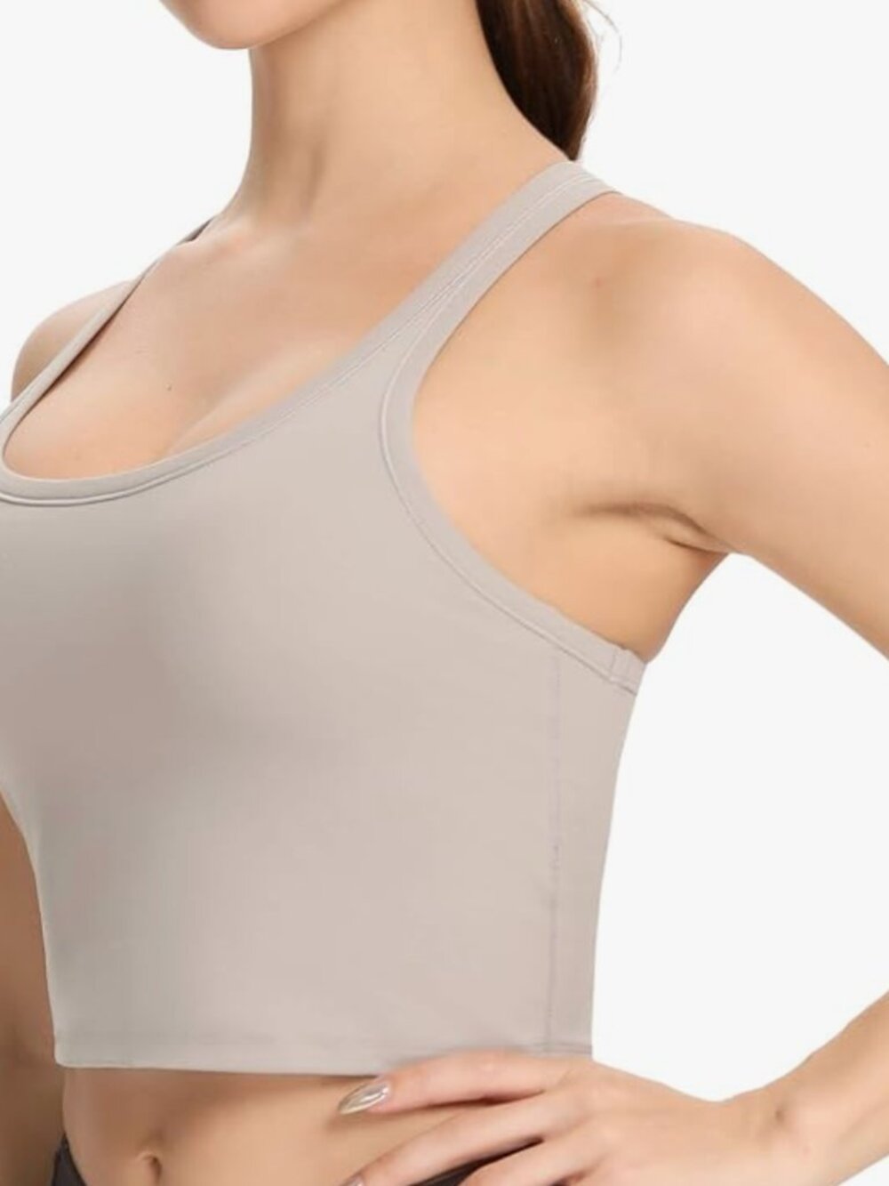 Women Removable Padded Sports Bras Workout Running Yoga Tank Tops gray - Picture 2 of 5